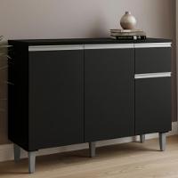 Balcao Com Tampo 105 Cm Vanessa Preto Reajl Moveis Preto - 2