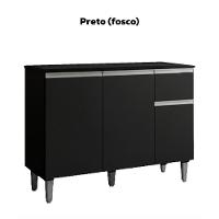 Balcao Com Tampo 105 Cm Vanessa Preto Reajl Moveis Preto