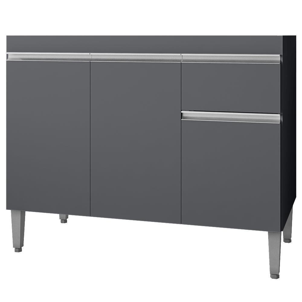 Balcao Para Pia Sem Tampo 95 Cm Tatiane Cinza Reajl Móveis Cinza - 1