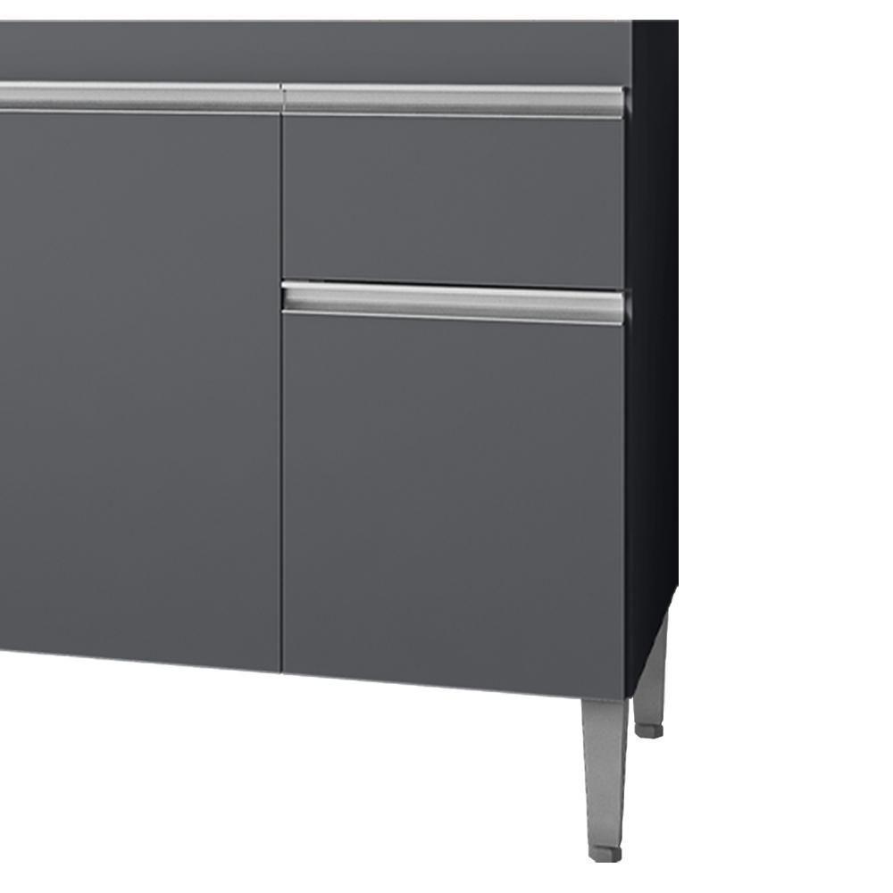 Balcao Para Pia Sem Tampo 95 Cm Tatiane Cinza Reajl Móveis Cinza - 4