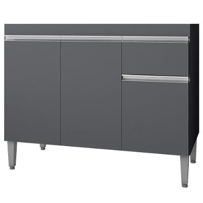 Balcao Para Pia Sem Tampo 95 Cm Tatiane Cinza Reajl Móveis Cinza