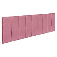 Kit Cabeceira Painel E Calçadeira Baú Casal Queen 1,60m Londres Suede Rosa Dal Poz Estofados - 3