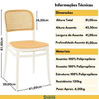 Conjunto Mesa De Jantar Redonda Imperial 70cm Branca Com 2 Cadeiras Roma - Branco - 10