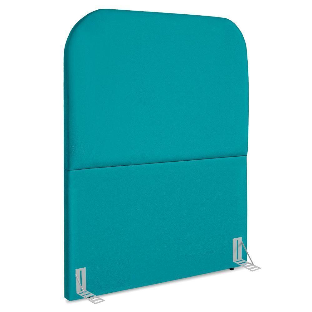 Cabeceira Solteiro 100 Cm Com Frame Alana Suede Azul Turquesa Artte Azul Turquesa - 1