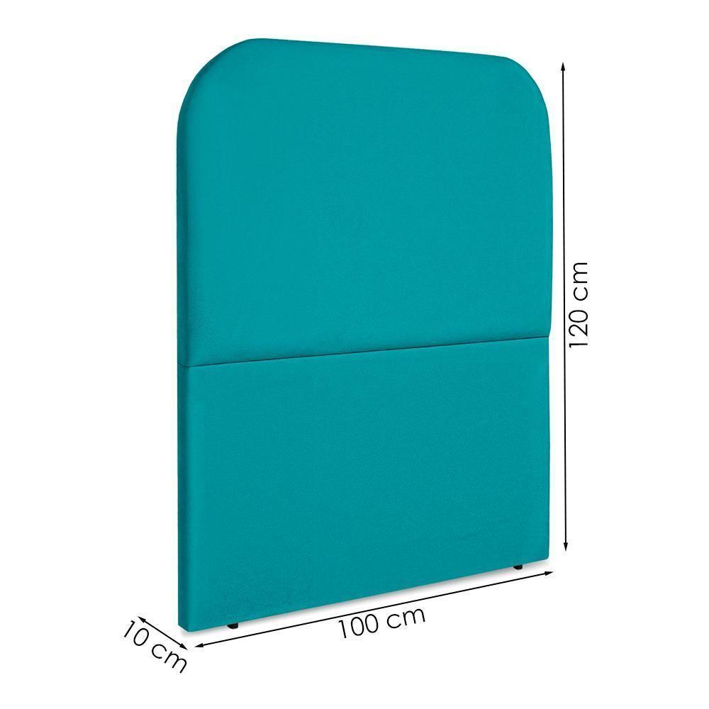 Cabeceira Solteiro 100 Cm Com Frame Alana Suede Azul Turquesa Artte Azul Turquesa - 3