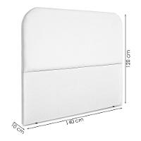 Cabeceira Casal 140 Cm Com Frame Alana Suede Branco Artte Branco - 3