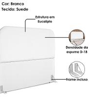 Cabeceira Casal 140 Cm Com Frame Alana Suede Branco Artte Branco