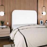 Cabeceira Casal 140 Cm Com Frame Alana Suede Branco Artte Branco - 8