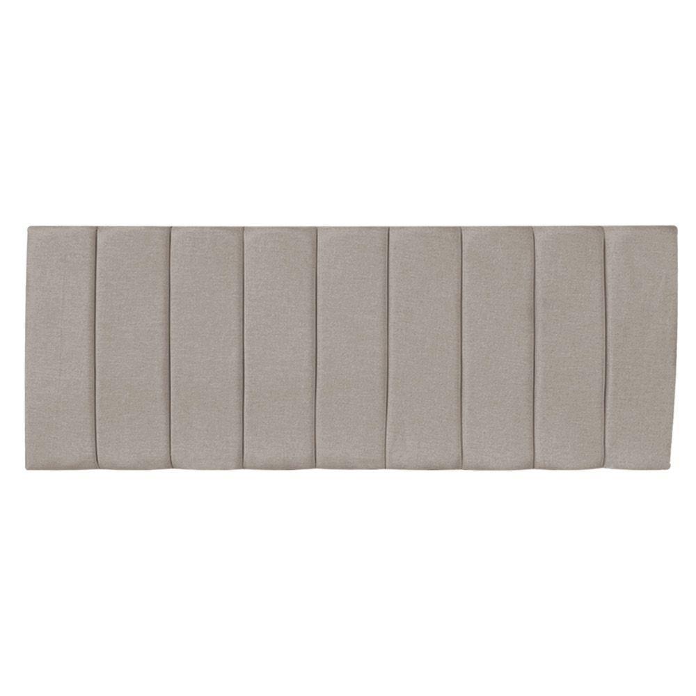Kit Cabeceira Painel E Calçadeira Baú Casal 1,40m Londres Linho Capuccino Dal Poz Estofados - 4
