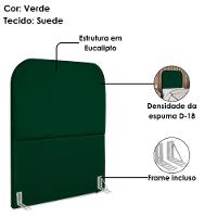 Cabeceira Solteiro 90 Cm Com Frame Alana Suede Verde Artte Verde