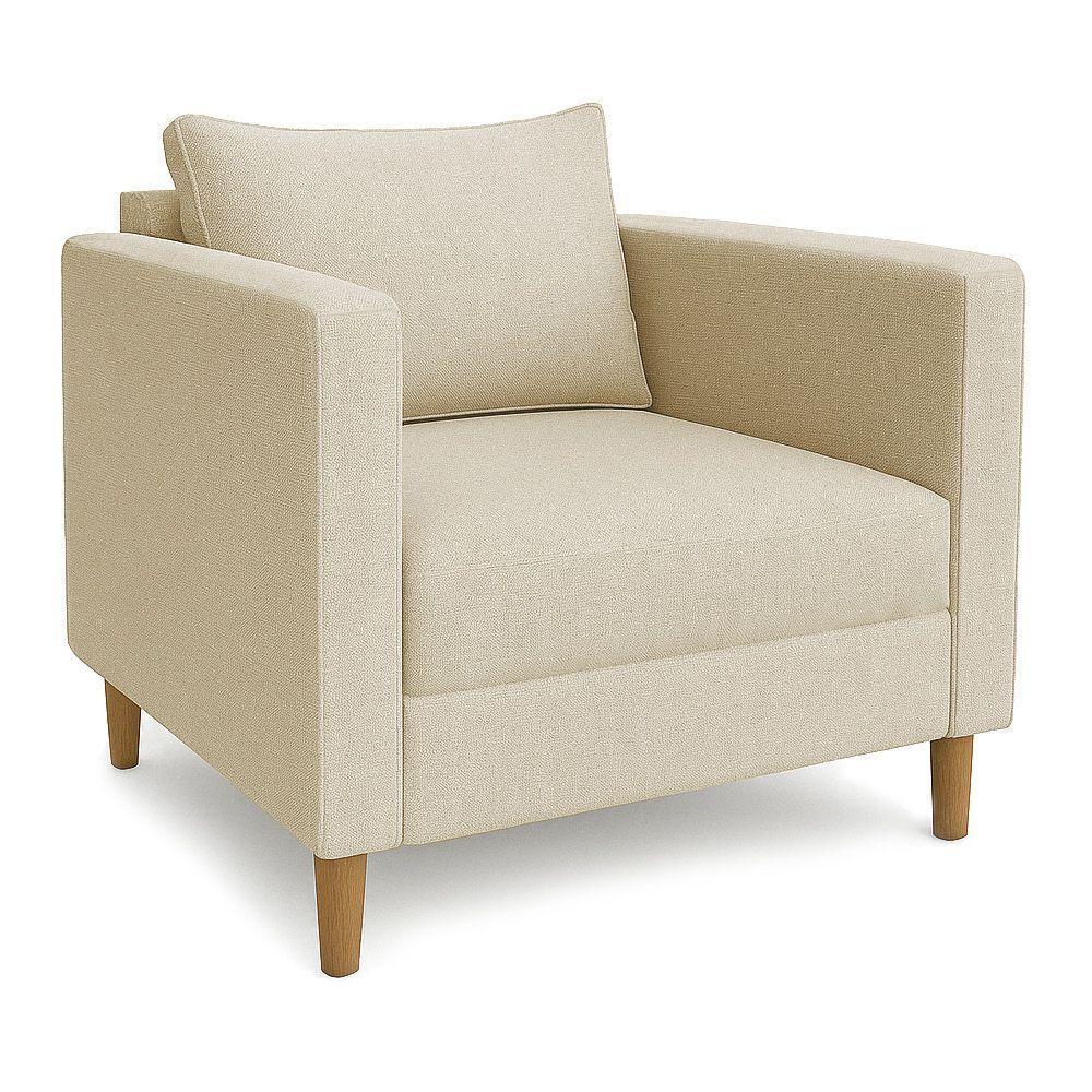 Poltrona Decorativa Helena Linho Dourado Dal Poz Estofados - 1