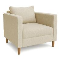 Poltrona Decorativa Helena Linho Dourado Dal Poz Estofados - 1