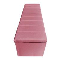 Calçadeira Baú Casal 1,40m Londres Suede Rosa Dal Poz Estofados - 3