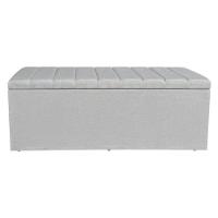 Calçadeira Baú Solteiro 0,90m Londres Linho Cinza Dal Poz Estofados - 5