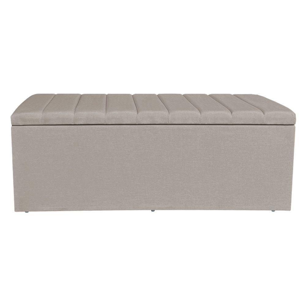 Calçadeira Baú Casal King 1,95m Londres Linho Capuccino Dal Poz Estofados - 5