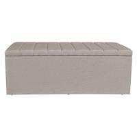 Calçadeira Baú Casal King 1,95m Londres Linho Capuccino Dal Poz Estofados - 5