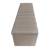 Calçadeira Baú Casal Queen 1,60m Londres Linho Capuccino Dal Poz Estofados