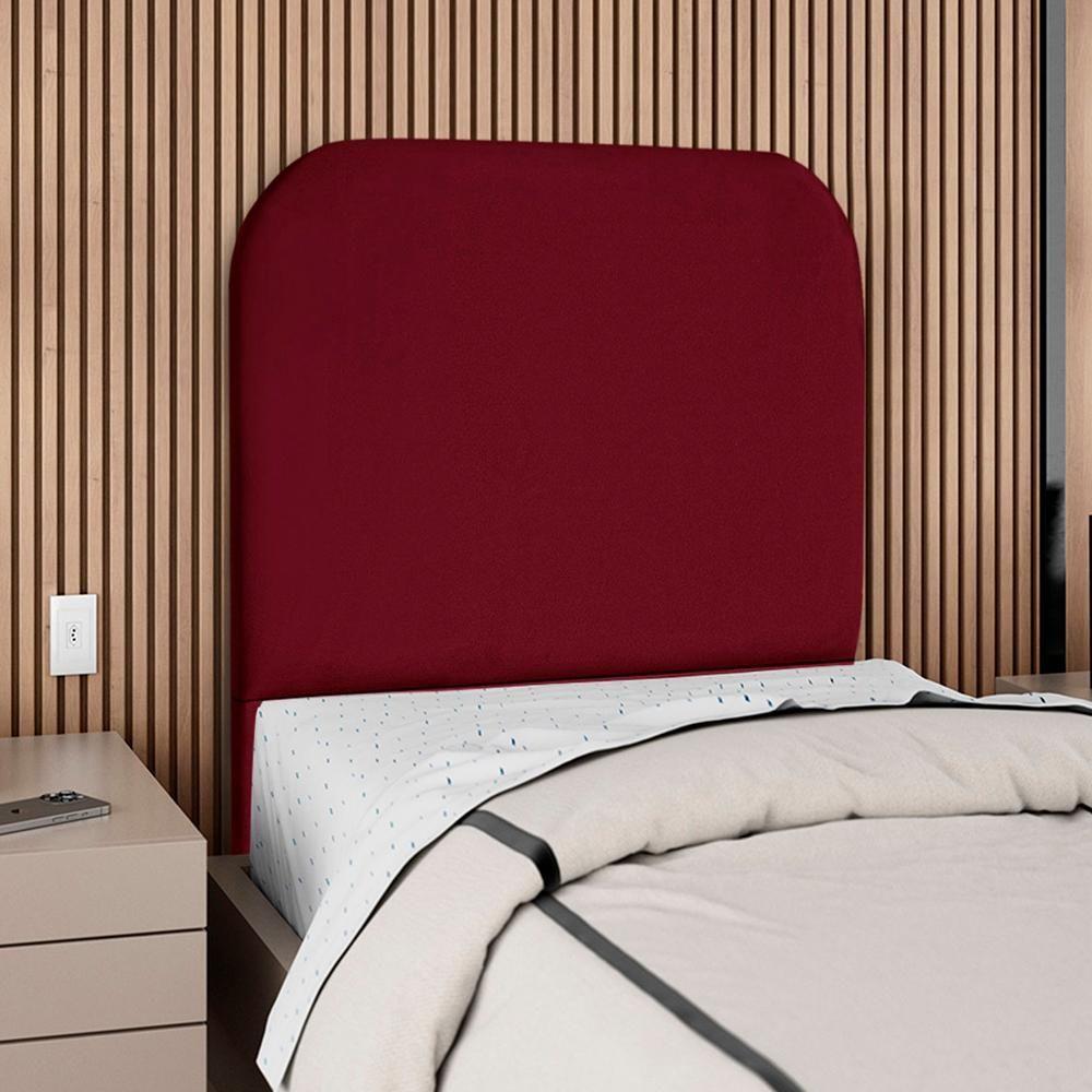 Cabeceira Solteiro 90 Cm Com Frame Alana Suede Vinho Artte Vinho - 2