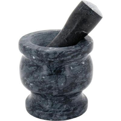 Belchior Pilão 11X10X10Cm Marmore Cinza Com Mortar