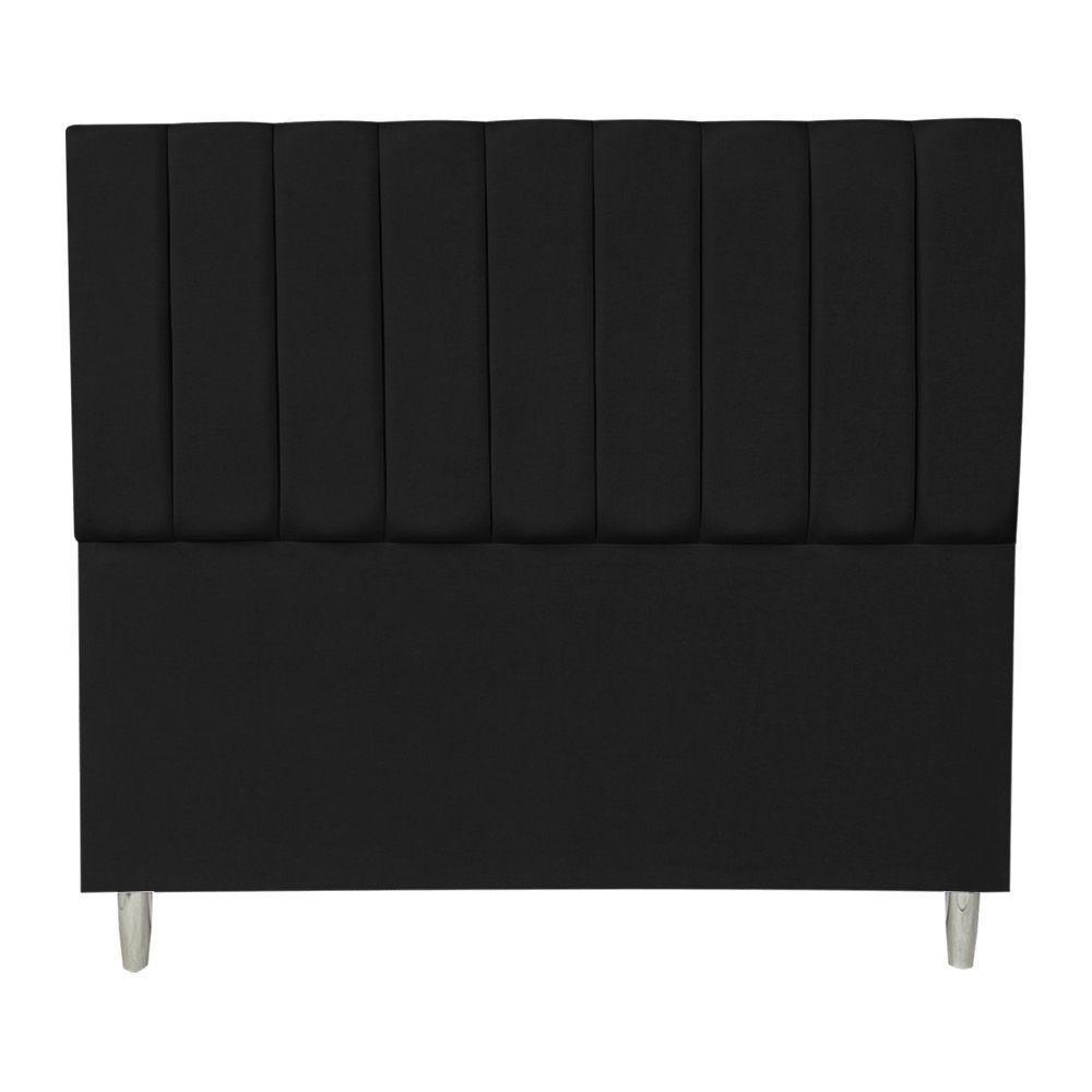 Cabeceira Casal 1,60m Londres Suede Preto Dal Poz Estofados - 3