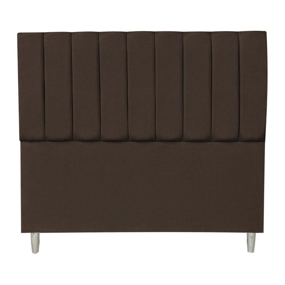 Cabeceira Casal 1,95m Londres Suede Marrom Dal Poz Estofados - 1