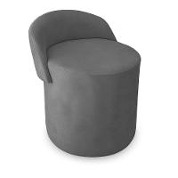 Puff Banco Orgânico Encosto Redondo Sala Estar Quarto Suede Cinza Escuro - 2