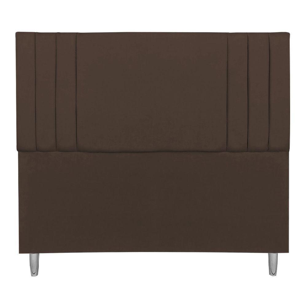 Cabeceira Casal 1,60m Viena Suede Marrom Dal Poz Estofados - 3