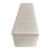 Calçadeira Baú Casal King 1,95m Londres Linho Bege Dal Poz Estofados