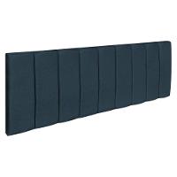 Kit Cabeceira Painel E Calçadeira Baú Casal King 1,95m Londres Suede Azul Marinho Dal Poz Estofados - 3