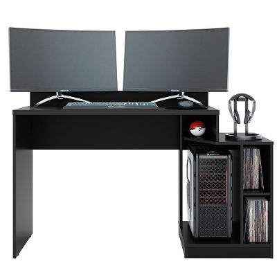 Mesa Gamer Play Com 2 Nichos Albatroz Preto