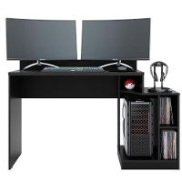 Mesa Gamer Play Com 2 Nichos Albatroz Preto - 1