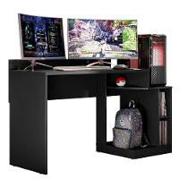 Mesa Gamer Play Com 2 Nichos Albatroz Preto - 2