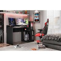 Mesa Gamer Play Com 2 Nichos Albatroz Preto
