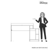 Mesa Gamer Play Com 2 Nichos Albatroz Preto - 8