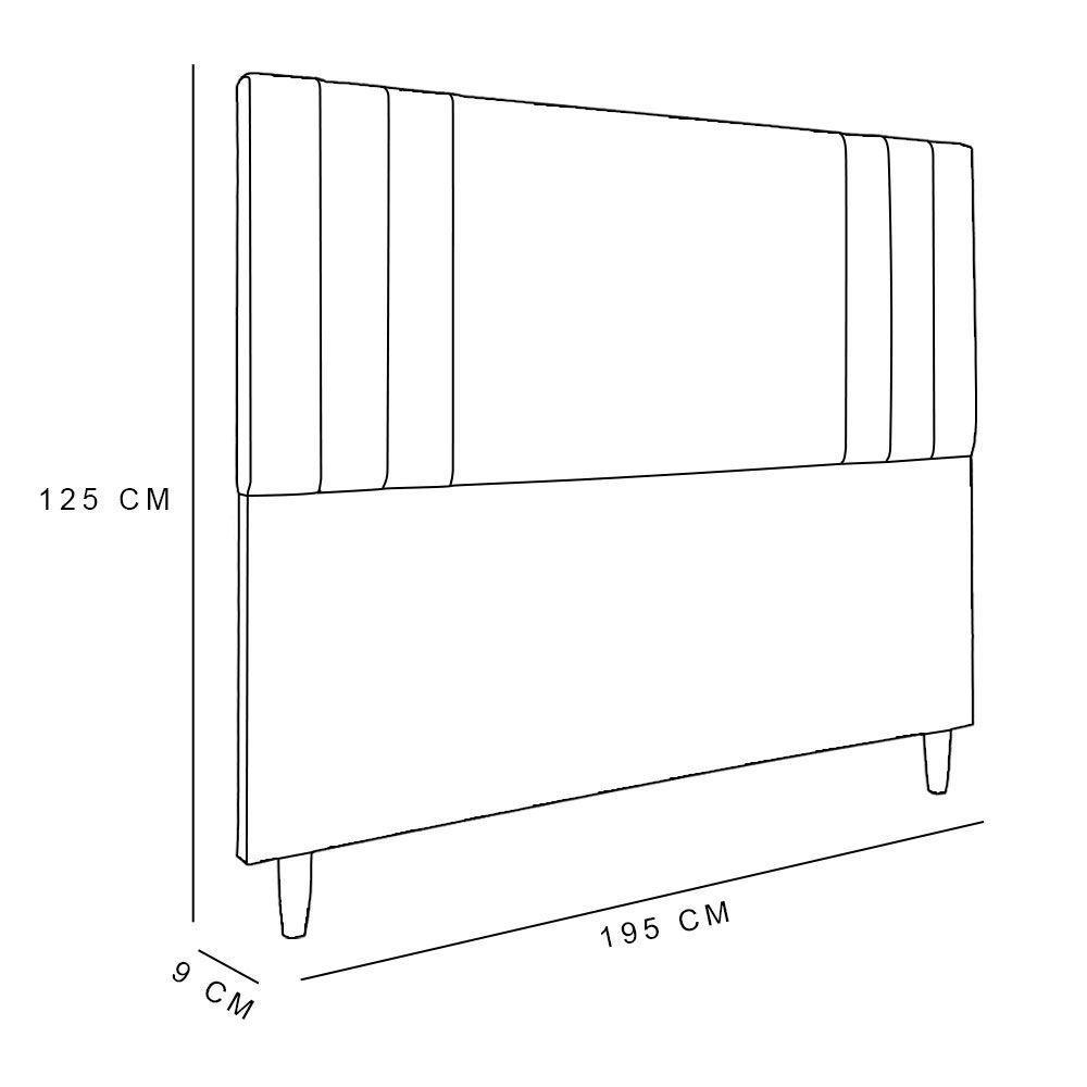 Cabeceira Casal 1,95m Viena Veludo Rosa Dal Poz Estofados - 4