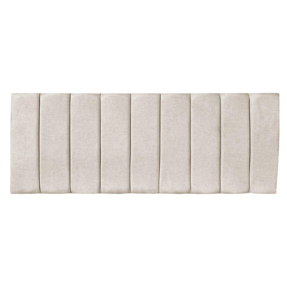 Kit Cabeceira Painel E Calçadeira Baú Casal King 1,95m Londres Suede Bege Dal Poz Estofados - 4