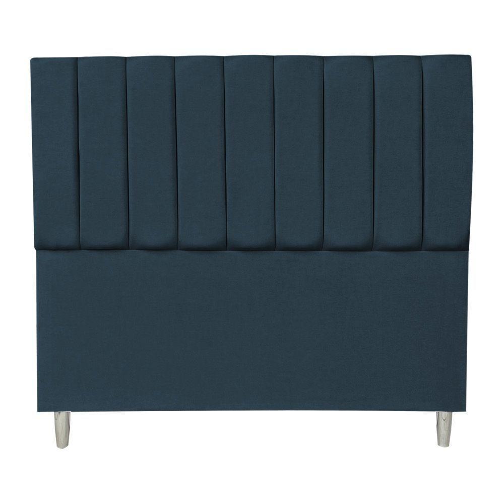 Cabeceira Casal 1,60m Londres Suede Azul Marinho Dal Poz Estofados - 3
