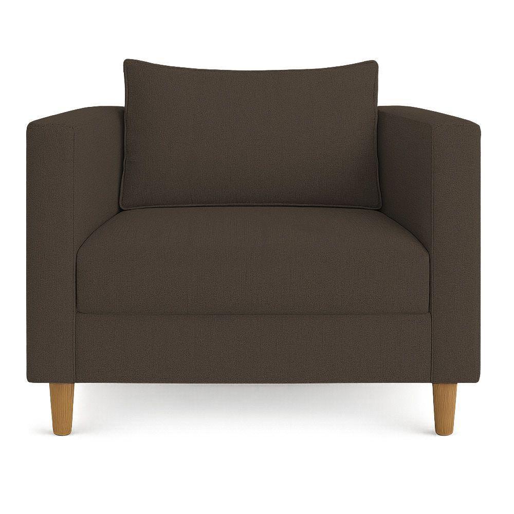 Poltrona Decorativa Helena Linho Marrom Dal Poz Estofados - 6