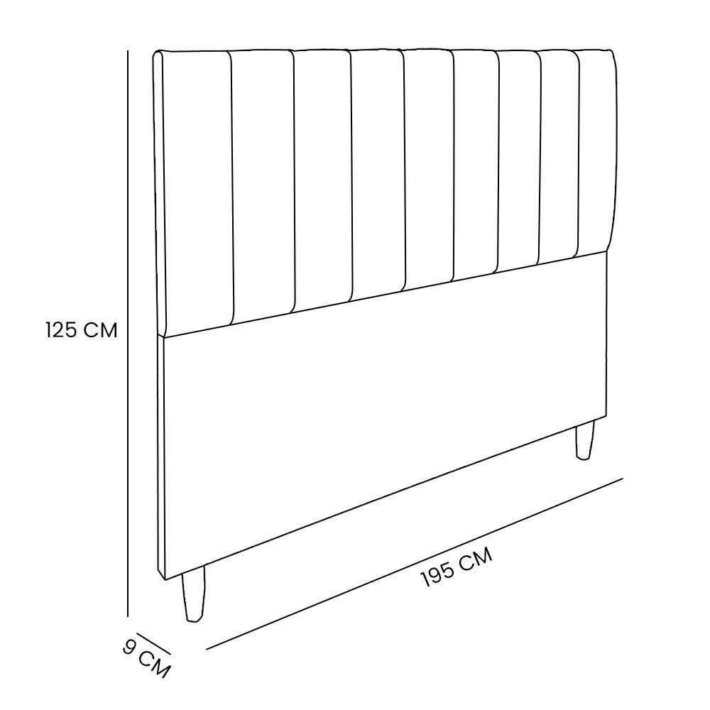 Cabeceira Casal 1,95m Londres Veludo Preto Dal Poz Estofados - 2