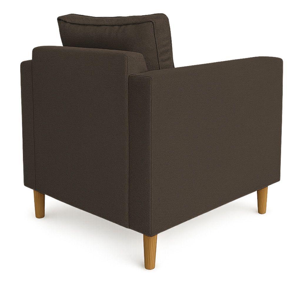 Kit 2 Poltronas Decorativa Helena Linho Marrom Dal Poz Estofados - 6