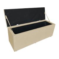 Kit Cabeceira Painel E Calçadeira Baú Casal King 1,95m Londres Linho Dourado Dal Poz Estofados - 6