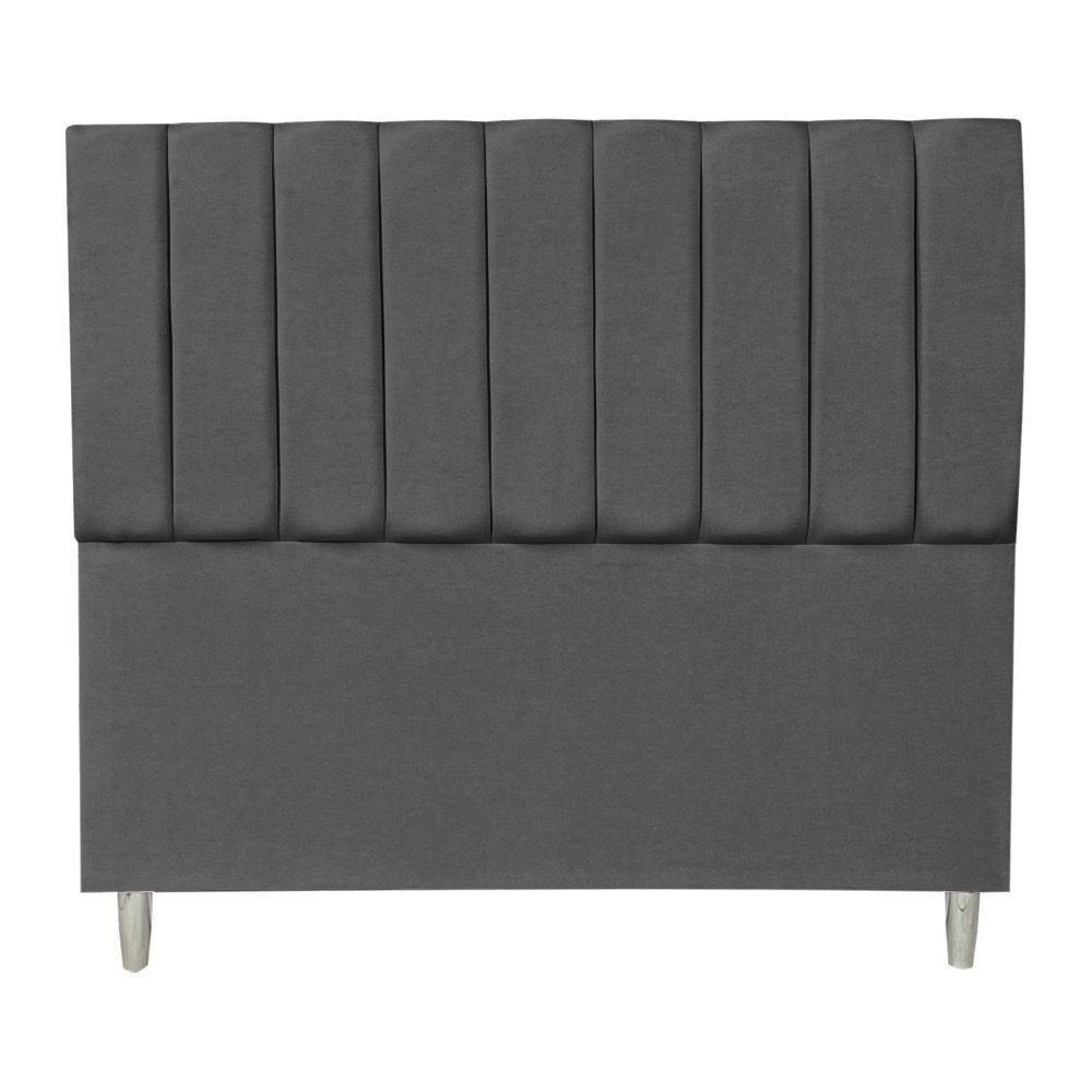 Kit Cabeceira E Calçadeira Baú Casal Queen 1,60m Londres Suede Cinza Dal Poz Estofados - 4