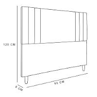 Cabeceira Solteiro 0,90m Viena Veludo Cinza Dal Poz Estofados - 4