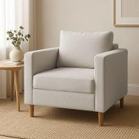 Poltrona Decorativa Helena Linho Bege Dal Poz Estofados