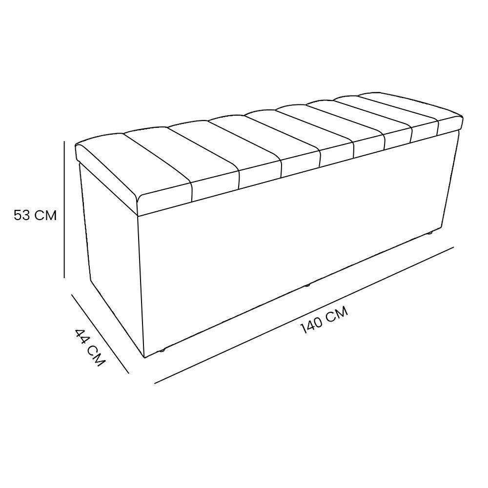 Kit Cabeceira Painel E Calçadeira Baú Casal 1,40m Londres Suede Rosa Dal Poz Estofados - 8