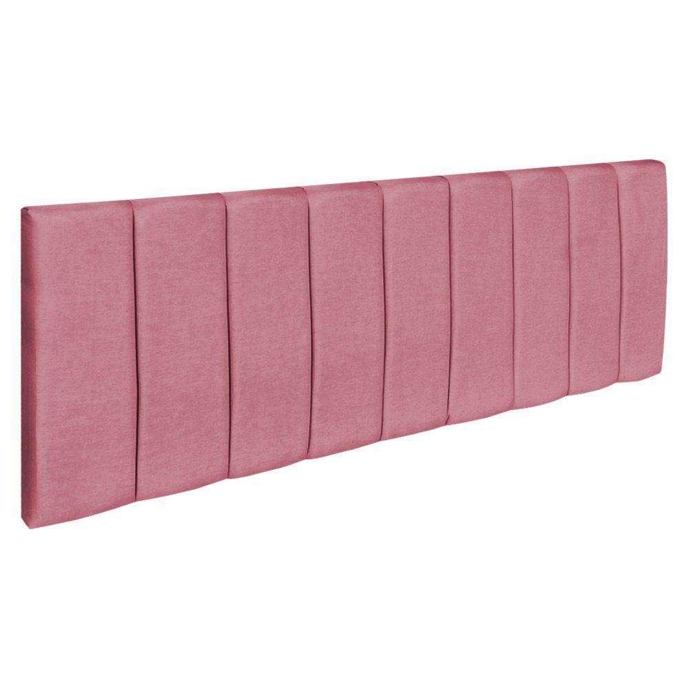 Kit Cabeceira Painel E Calçadeira Baú Casal Queen 1,60m Londres Veludo Rosa Dal Poz Estofados - 3