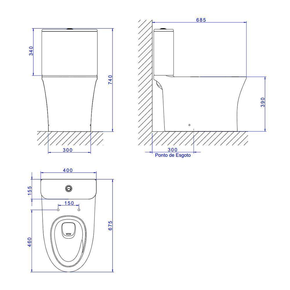 Vaso Sanitário Com Caixa Acoplada Deca Vertis Total Clean Kp.8720.17 Branco - 4