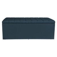 Calçadeira Baú Casal Queen 1,60m Londres Suede Azul Marinho Dal Poz Estofados - 2