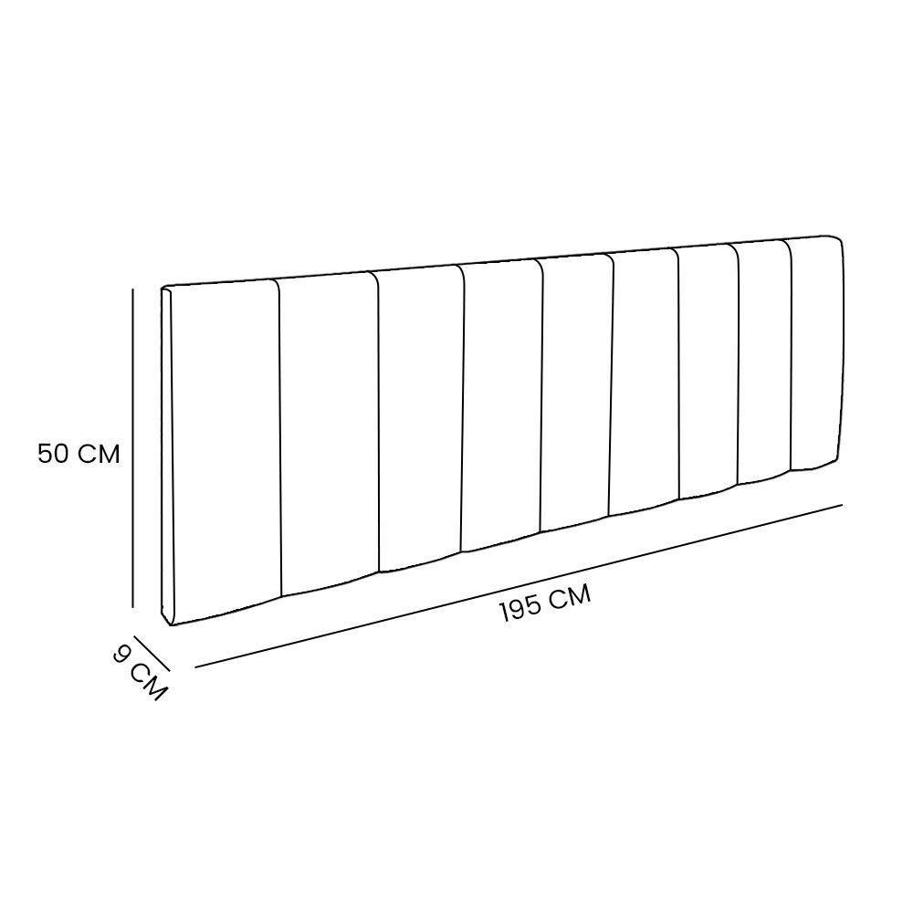 Cabeceira Painel Casal King 1,95m Londres Veludo Preto Dal Poz Estofados - 2