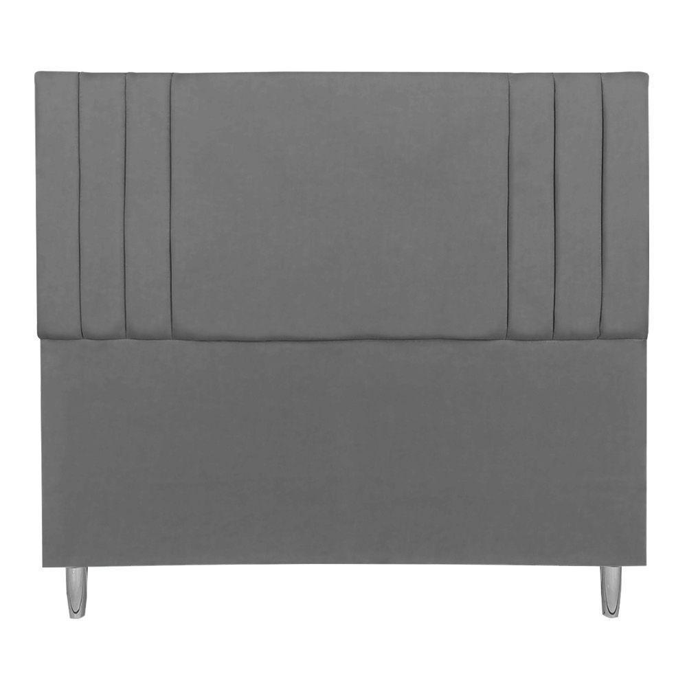 Cabeceira Casal 1,60m Viena Suede Cinza Dal Poz Estofados - 3